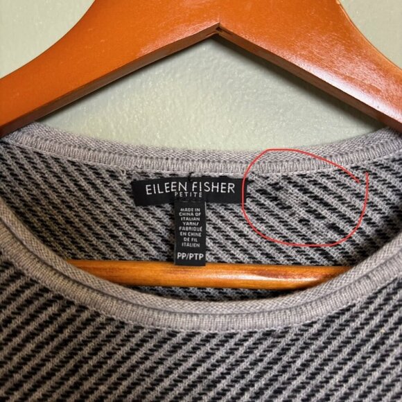 Eileen Fisher Cashmere Wool Sweater Stripe Sz PP 2P-4P Quiet Luxury Minimalist - Picture 2 of 14